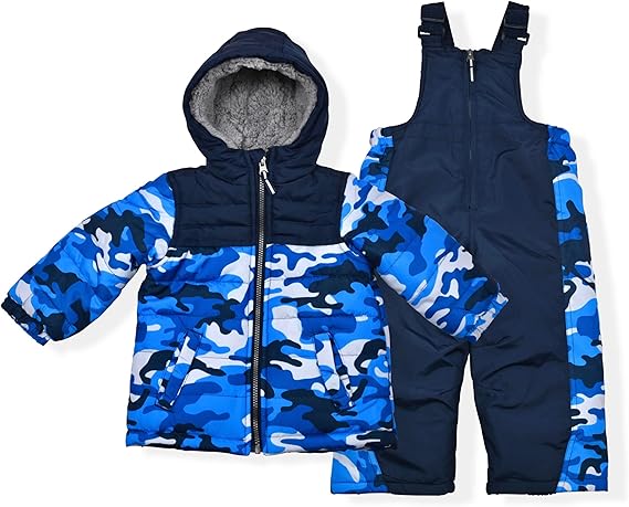 Photo 1 of 3T Arctic Quest Boys Quilted Snowsuit Set, Blue Camo