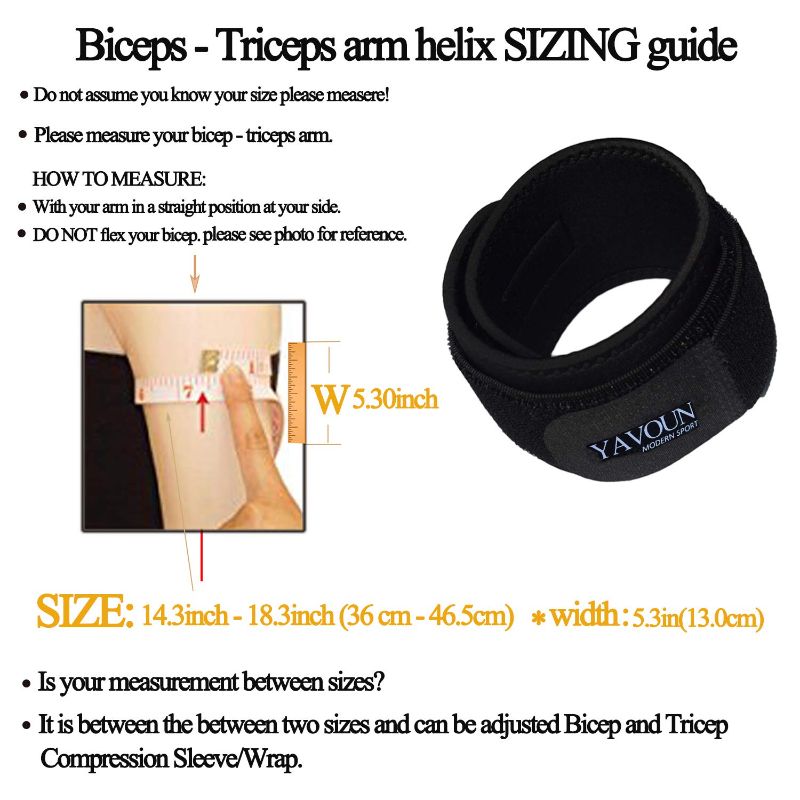 Photo 2 of Plus Size Bicep Tricep Compression Sleeve/Wrap - Tricep Tendonitis, Bicep Tendonitis - Pain Relief for Bicep and Tricep Muscle Strains, Compression Arm Support fit 14.3-18.3 inch bicep(XL-XXL)
