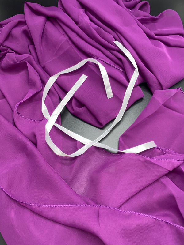 Photo 3 of 1Pcs Purple Sash Decoration Draping Fabric Wrinkle Free Outdoor Deco 110X27