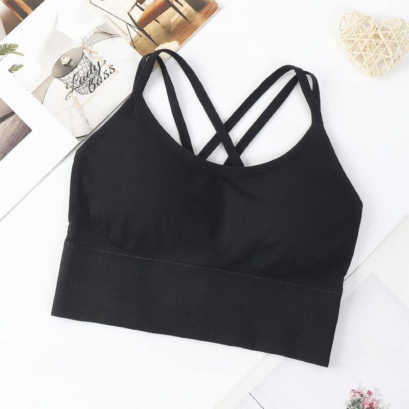 Photo 1 of Medium Sports Bras for Women Women Sports Bras Seamless Cross Beauty Back Yoga Underwear Tops Breathable Gym Running Fitne
