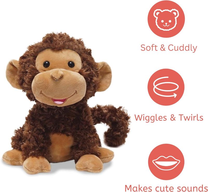 Photo 2 of Cuddle Barn - Crackin' Up Coco | Super Soft Animated Twirling Moving Monkey Stuffed Animal Plush Toy | Spins Around Making Monkey Sounds, 10 Inches
