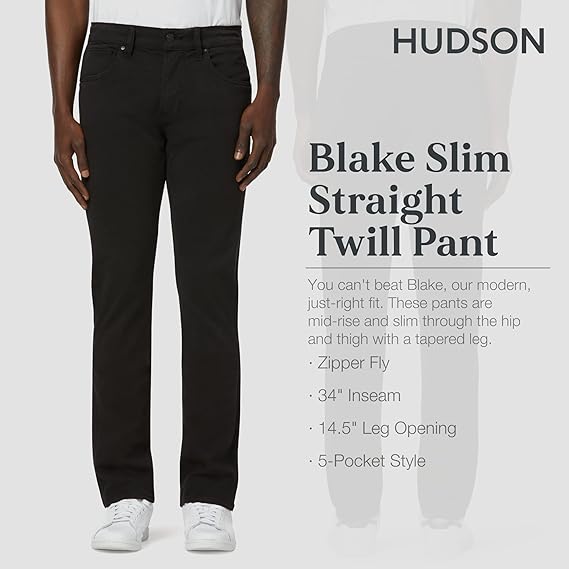 Photo 1 of Size 40 HUDSON Men's Blake Slim Straight Leg Twill Pant