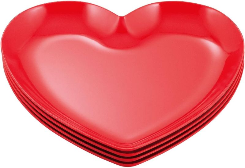 Photo 1 of 4Pcs Supreme Houseware Small Serving Plate Dinner Salad Plates Heart shaped Plates (6.5 Inch Heart Plate)
