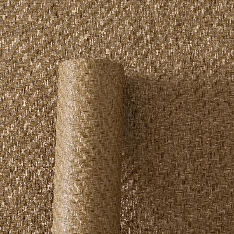 Photo 3 of Fabric Wallpaper Textured Contact Paper (24in X 393in) Grasscloth Wallpaper Peel and Stick Faux Linen Wall Paper Waterproof Wall Sticker Vinyl Wallpaper Self Adhesive (Tan)