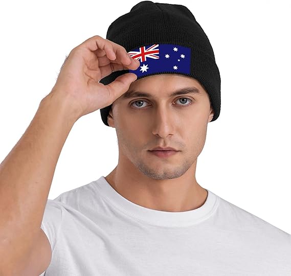 Photo 2 of Flag of Australia Adult Knitted Hat Beanie Winter Warm Skull Hat - Men Women Black