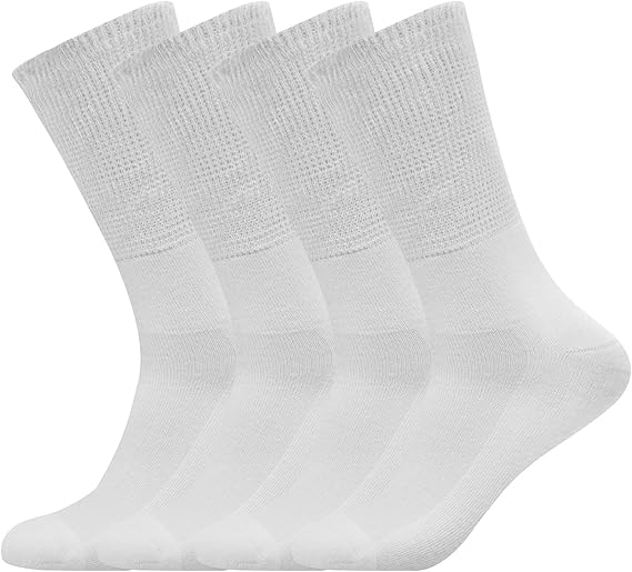 Photo 1 of S 9-11Busy Socks Non-Binding Top Diabetic Socks for Men Women, Thin Soft Crew Mid Calf Socks with Seamless Toe