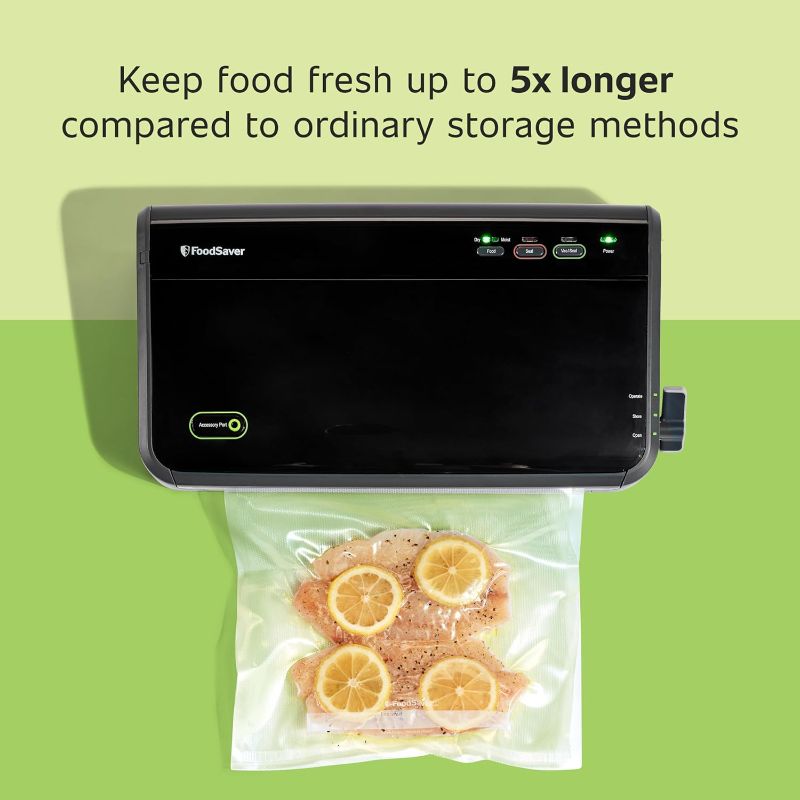 Photo 1 of FoodSaver Vacuum Sealer Machine, Automatic Bag Detection, Sous Vide Friendly, with sealer bags, roll, handheld vacuum sealer, black