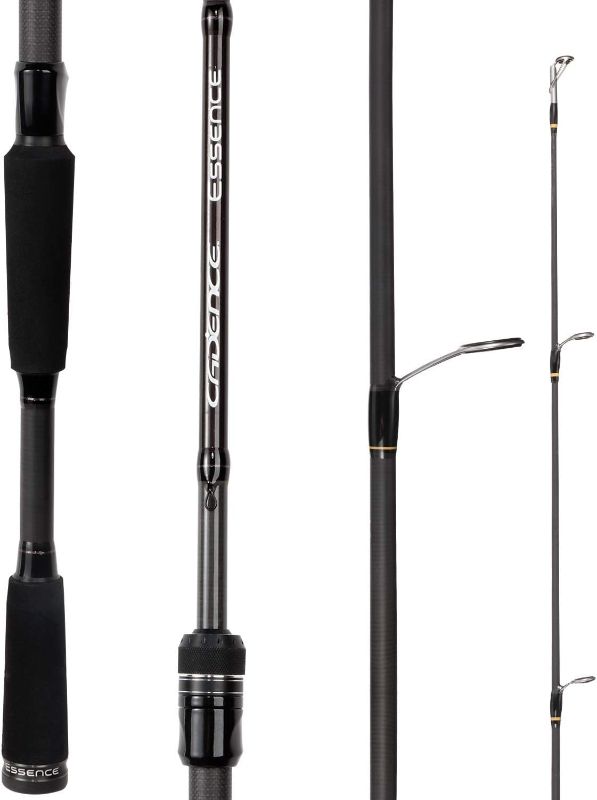 Photo 1 of 1 Cadence Essence Spinning Rod, Strong & Lightweight 24-Ton Graphite Rod, Stainless Steel Guides with SIC Inserts, Freshwater or Saltwater, Extremely Sensitive Spinning Rod