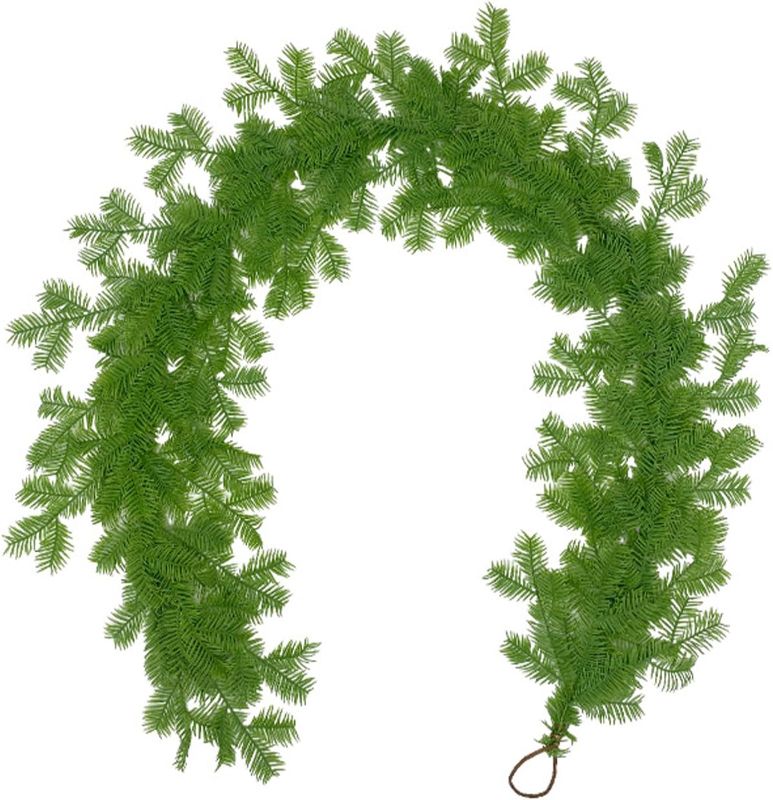 Photo 1 of 1 Pine Needle Wall Hanging Rattan Faux Plants, Artificial Plant Rattan Pine Needle Garland, Christmas Simulation Soft Rattan Garland Decoration, Wall Hanging Vine for Home Garden Party(1.8m-green)