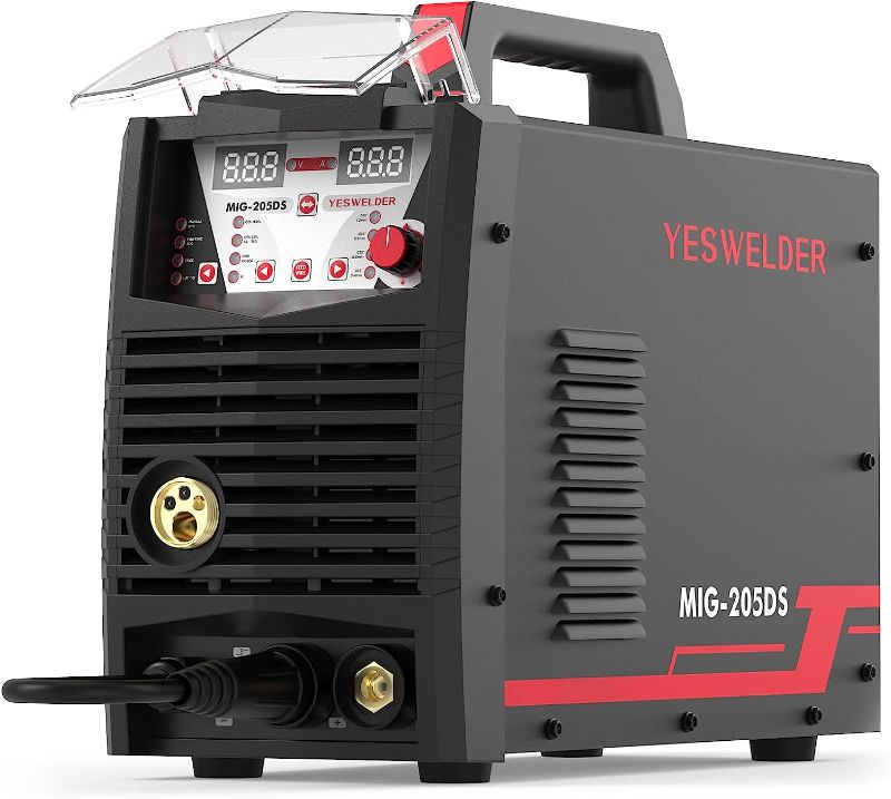 Photo 1 of YESWELDER Digital MIG-205DS MIG Welder,200Amp 110/220V Dual Voltage, Gas Gasless MIG Welding Machine MIG/Lift TIG/ARC 3 in 1 Multiprocess Aluminum MIG Welder, Spool Gun Compatible