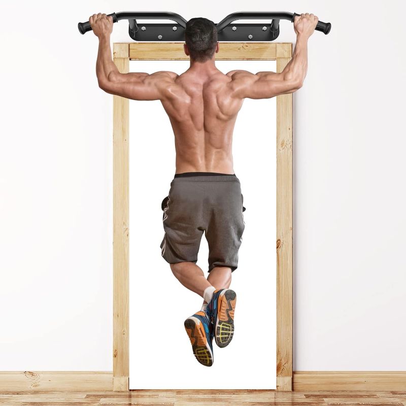 Photo 2 of Heavy Duty Wall Mounted Doorway Pull Up Bar, Multifunctional Chin Up Bar, Portable Fitness Door Bar, Body Workout Home Gym System