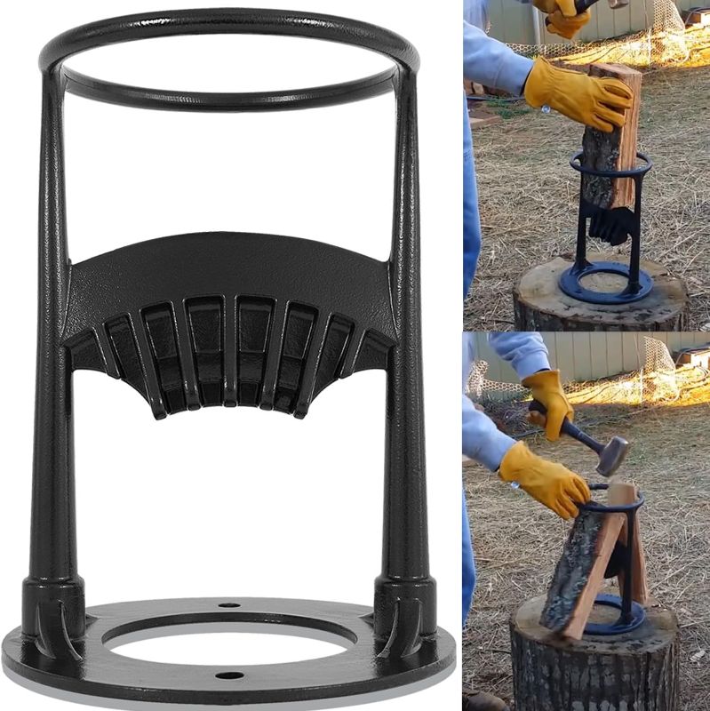 Photo 1 of 2023 Upgrade Heavy Duty 12lb for Kindling Splitter Cracker, Firewood Splitter Wedge, Cast Iron Splitting Wedge, No Sharp Edge Wood Splitter, for Manual Maul Log Kindling Splitter Cracker, 7.7'' x 12''