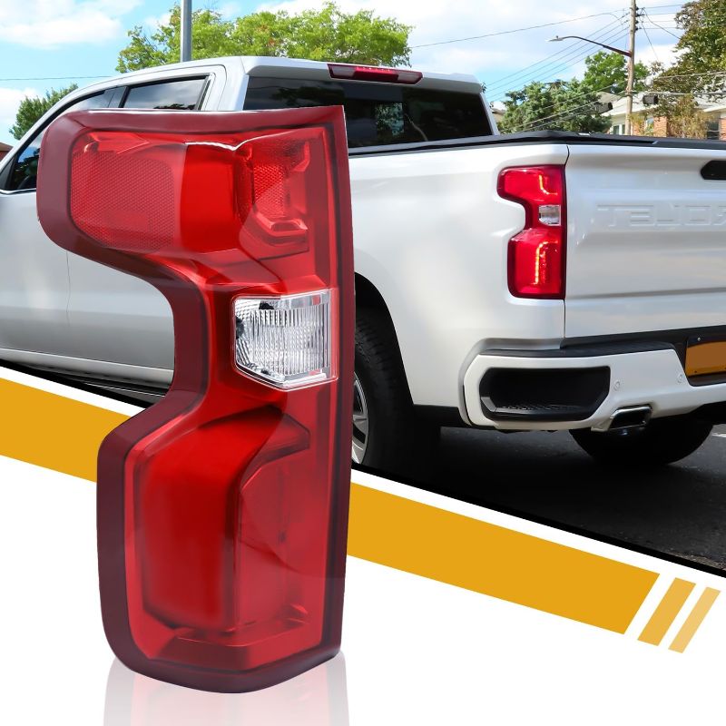 Photo 1 of CLERYEE Tail Light Assembly Compatible with Chevy Silverado 1500 2019 2020 2021, OE-LED Style Replace 85115893 GM84678149, with Bulbs and Harness, w/o Blind Spot, Rear Left Driver Side
