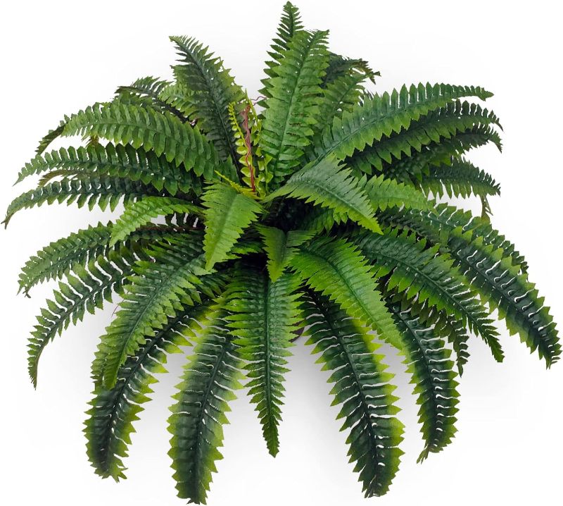 Photo 1 of Artificial Boston Fern Bush, 48 inch DiameterSingle, 25 Inch Long Greenery, Suitable for Decorating Office, Living Room, Bedroom Ferns,50 Pieces of Branches