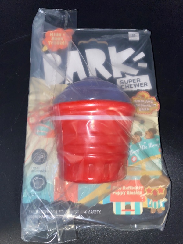 Photo 2 of BARK Super Chewer Blue Ruffberry Puppy Slushie Dog Treat Dispenser Toy