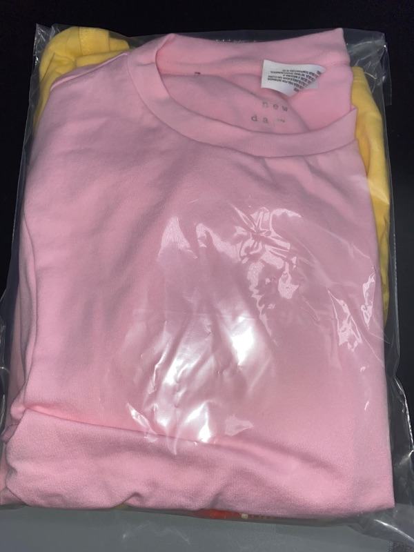 Photo 3 of Large 2 Pack Women's Coors Banquet Short Sleeve Graphic T-Shirt - Yellow & Slim Fit Short Sleeve Seamless Baby T-Shirt - a New Day™ Pink