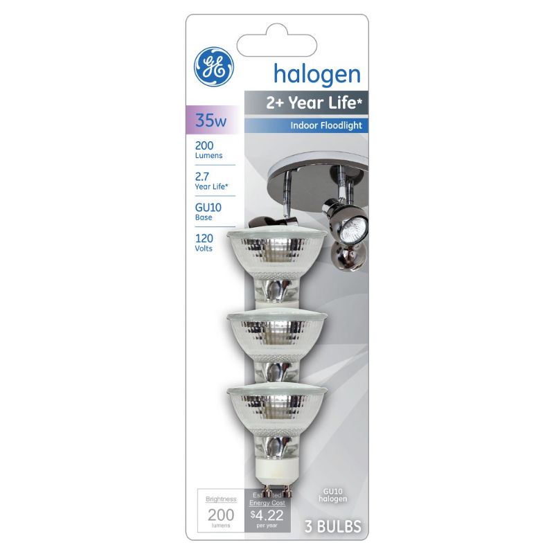 Photo 1 of 2 GE 35w 3pk GU10 Halogen Light Bulb White