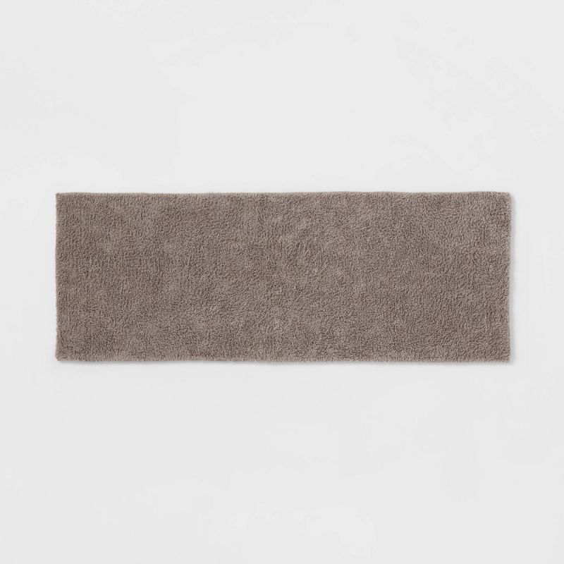 Photo 1 of 22"x60" Performance Plus Cotton Reversible Bath Rug/Runner Light Gray - Threshold