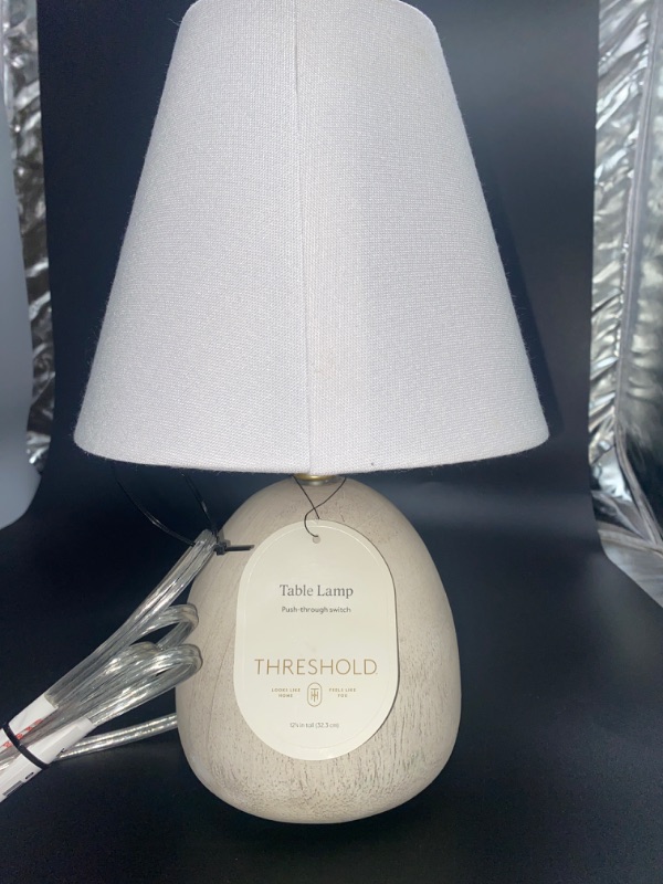 Photo 1 of Simple Designs LT2009-OFF Ceramic Table Desk Lamp, Off White , 5.51 x 5.51 x 9.45