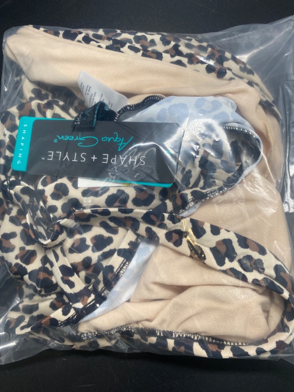 Photo 1 of S 16 Women's UPF 50 V-Neck Ruched One Piece Swimsuit - Shape + Style by Aqua Green® Multi Animal Print 