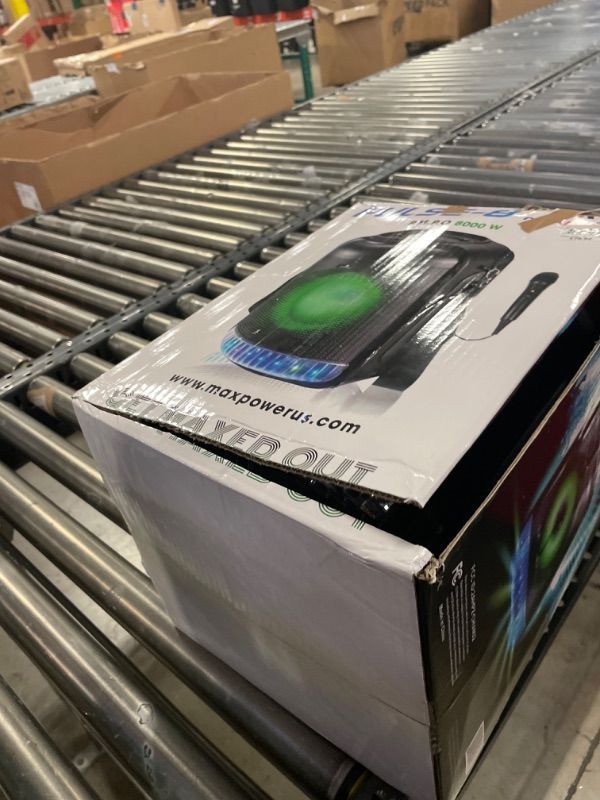 Photo 1 of Max Power PA Speaker – CH8801 Pulse 8 Bluetooth Speaker - PA System with Mic & Speaker - Portable Speaker with Rechargeable Battery, Flashing Light, Remote Control, Built-in Handle & Shoulder Strap