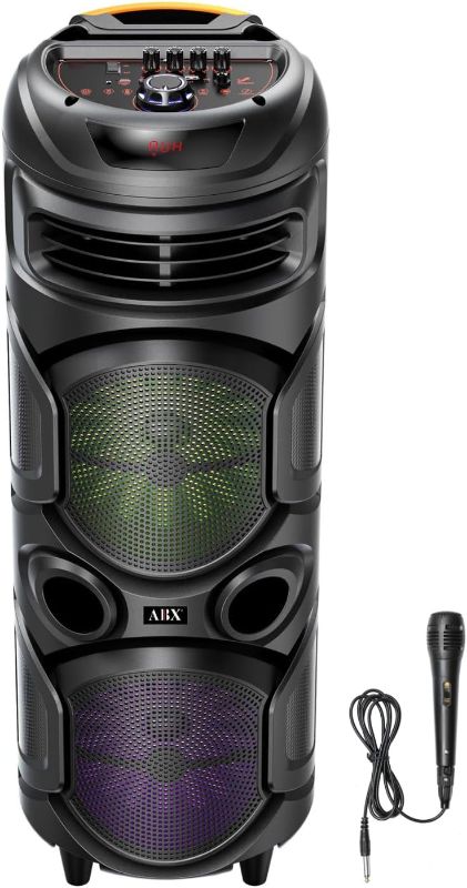 Photo 1 of Audiobox ABX-2900R Dual 8" Party Bluetooth Speaker with Microphone - Light Weight with RGB Lights, Dual Channel Sound for Parties, DJ, Karaoke Ready
