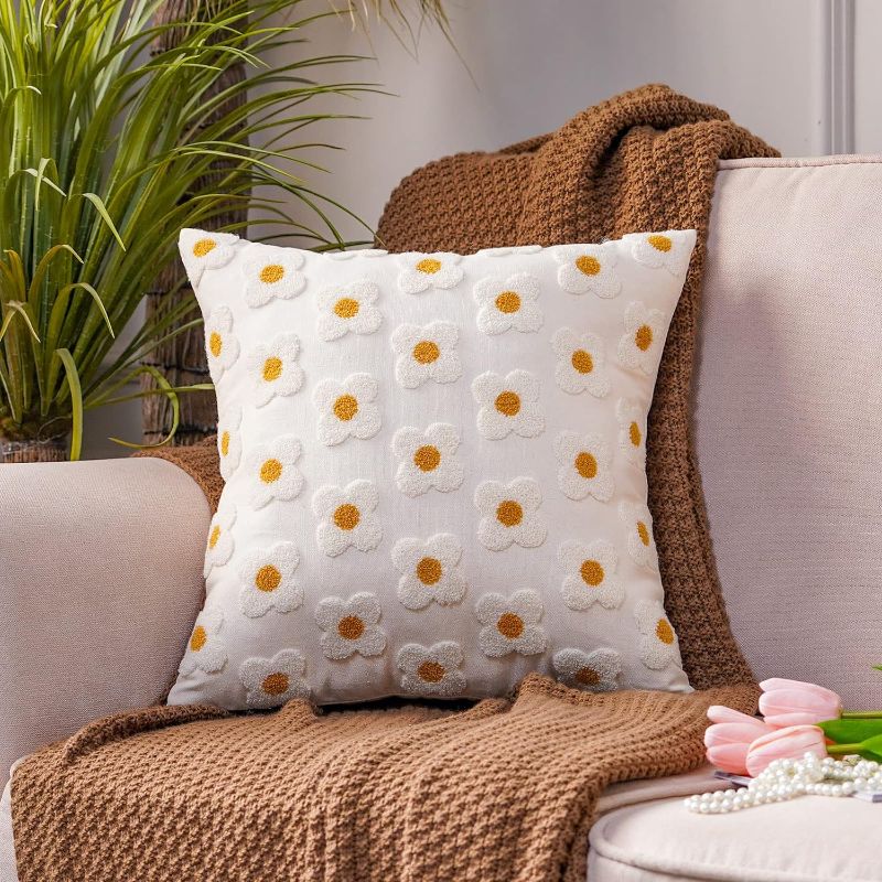 Photo 1 of  Floral Throw Pillow Covers Spring Summer Decorative Pillowcase Square Cushion Cover for Couch Sofa Bed