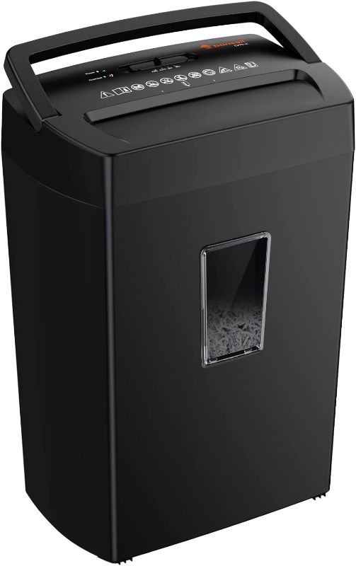 Photo 1 of Bonsaii 12-Sheet Cross Cut Paper Shredder, 5.5 Gal Home Office Heavy Duty Shredder for Paper, Credit Card, Mail, Staples, with Transparent Window, High Security Level P-4 (C275-A)

