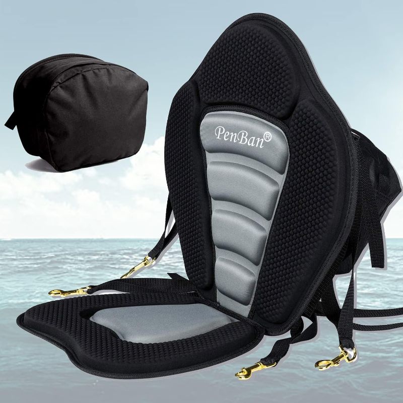 Photo 1 of penban Universal Deluxe Kayak Seat Cushion with Storage Bag,Boat Seat SUP Seat Canoe Seat,4 Adjustable Straps for Kayaking Canoeing Rafting Fishing
