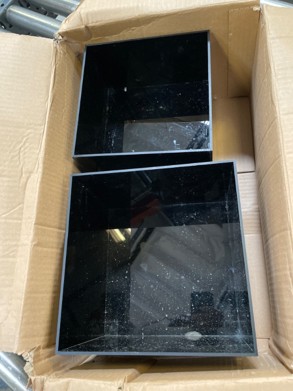 Photo 2 of 2 Sets of 3 Glossy Black Acrylic Cube Display Nesting Risers with Hollow Bottoms Black 2