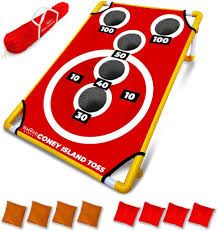 Photo 1 of SWOOC Games - Coney Island Toss - Boardwalk Inspired Cornhole Board Set with Carrying Case & 15+ Games - Corn Hole Games for Adults - Kids Bean Bag Toss Game - Kids Cornhole Set with Bags - Yard Games

