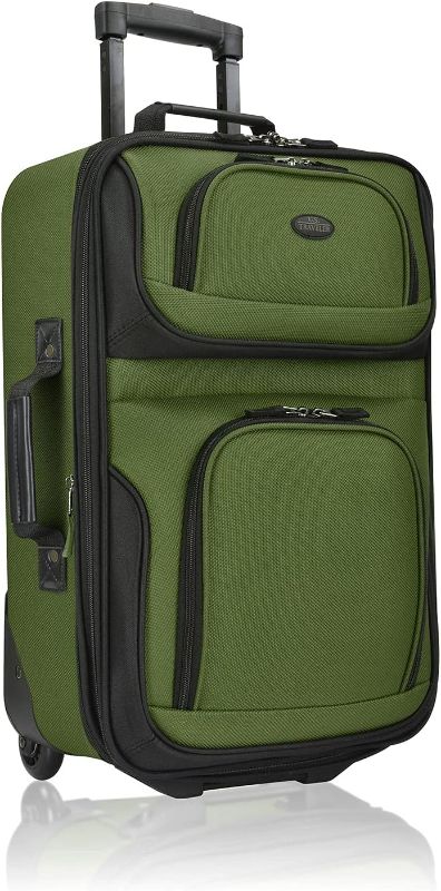 Photo 1 of U.S. Traveler Rio Lightweight Carry-On Suitcase 20" Softside Expandable Design, Durable, Business and Travel, Green, Single
