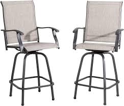 Photo 1 of 2 Piece Patio Swivel Bar Chairs