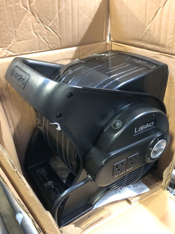 Photo 2 of Lasko U12104 High Velocity Pro Pivoting Utility Fan for Cooling, Ventilating, Exhausting and Drying at Home, Job Site and Work Shop, Black 12104 12.2 x 9.6 x 12.3 inches