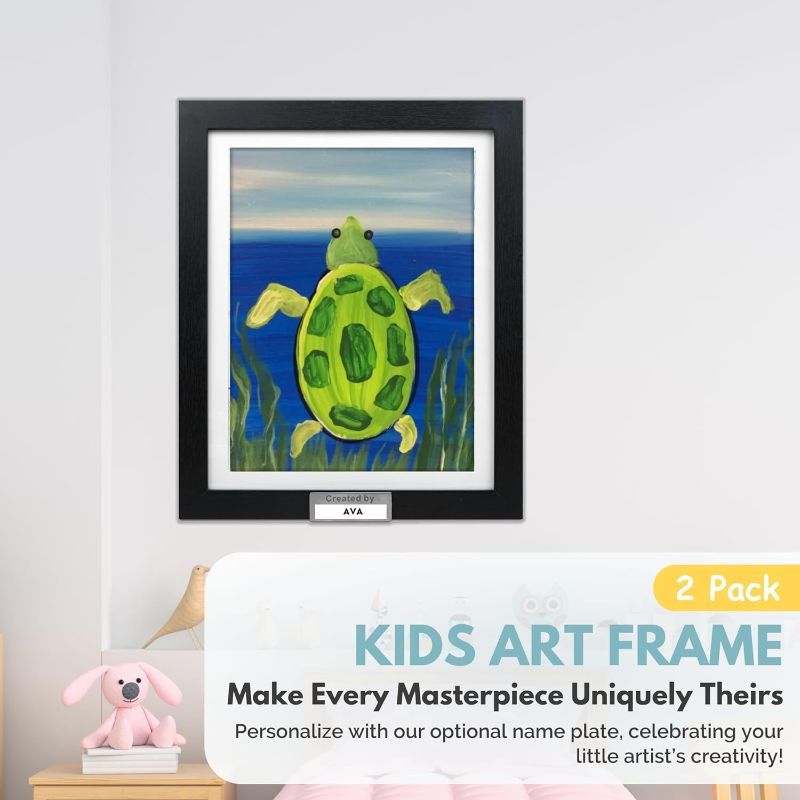 Photo 1 of  Kid Art Frame,Kids Artwork Frames Changeable,8.1x10.5 Front Opening Magnetic Picture Frame for Activity Books?Gallery Wall Frame Set for Art Portfolio as Gifts for Family with Kids White