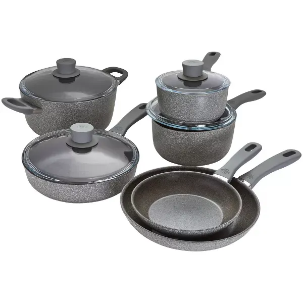 Photo 1 of BALLARINI Parma Plus by HENCKELS 10-pc Aluminum Nonstick Cookware Set, Made in Italy
