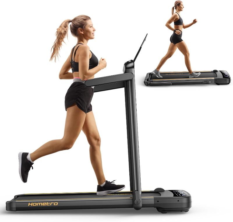 Photo 1 of 3.0HP Foldable Compact Treadmill,2 in 1 Walking Pad & Jogging Machine for Home/Office,Dual LED Touch Screens Folding Under Desk Motorized Treadmills 265lbs, App& Remote Control,Assembly-Free
