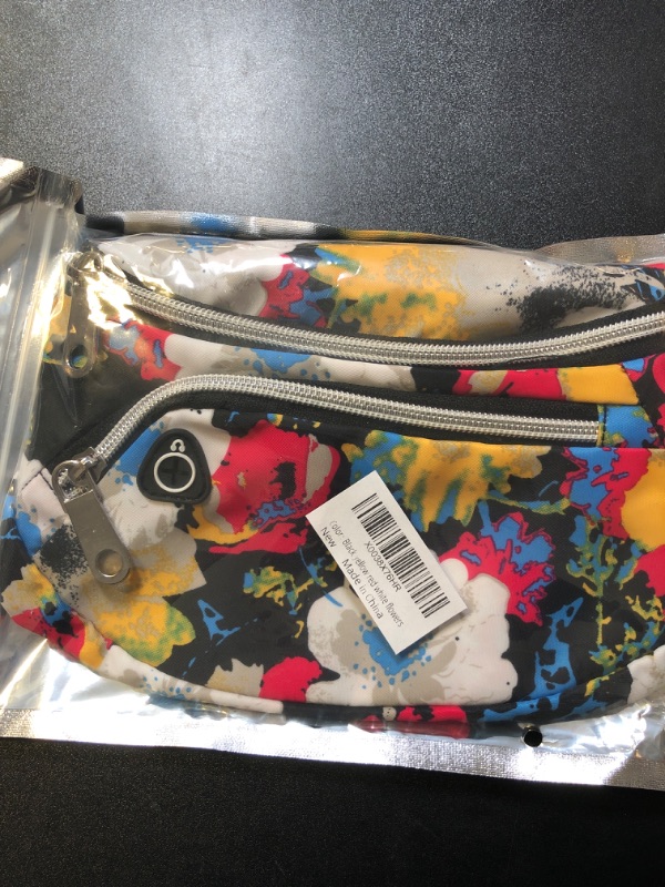 Photo 1 of YUNGHE Waist Pack Bag for Men&Women - Fanny Pack for Workout Traveling Running.(Blue Purple Green Leaf)