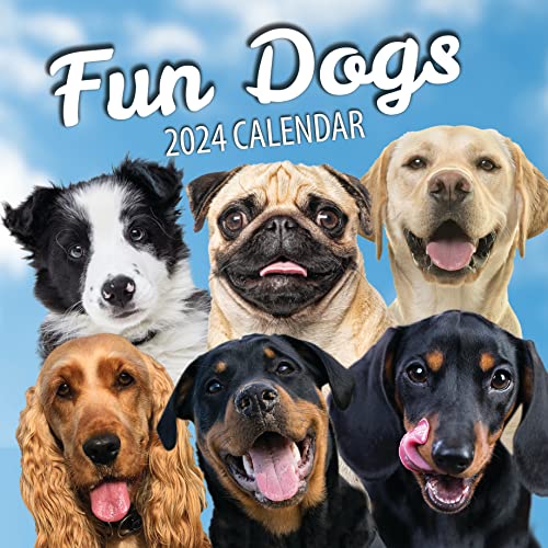 Photo 1 of Fun Dogs Wall Calendar 2024 - Large Family Planner & Daily Organizer with Cute Monthly Doggy Images - Slim Design 2024 Wall Planner & Dog Lover Gift -
