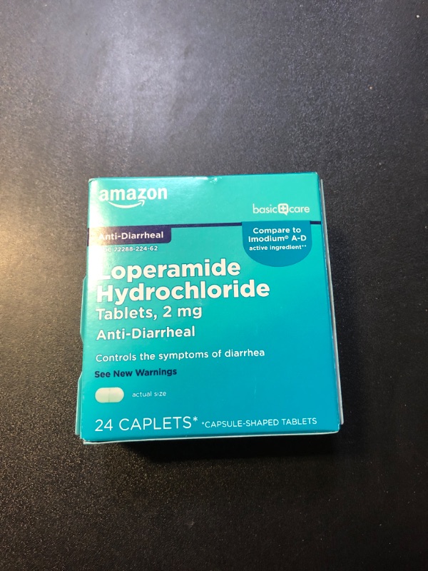 Photo 2 of Exp 8/25 Amazon Basic Care Loperamide Hydrochloride Tablets