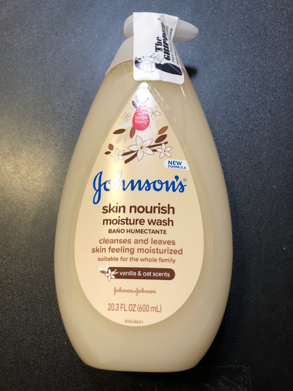 Photo 1 of Johnson's Skin Nourishing Moisture Baby Body Wash with Vanilla & Oat Scents, Hypoallergenic & Tear Free Baby Bath Wash, Paraben-, Dye-, Sulfate & Phthalate-Free, 20.3 fl. oz Vanilla 20.3 Fl Oz (Pack of 1)