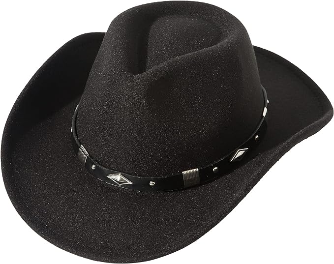 Photo 1 of JOYEBUY Classic Wide Brim Women Men Western Style Cowboy Cowgirl Hats with Buckle Belt
 