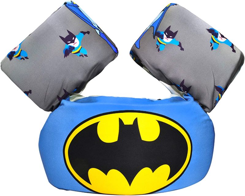 Photo 1 of Kids Swim Vest for Child Learn Swiming Training, Toddler Floats with Shoulder Harness Arm Wings Sea Pool Beach Toy 30-55lb batman 
 