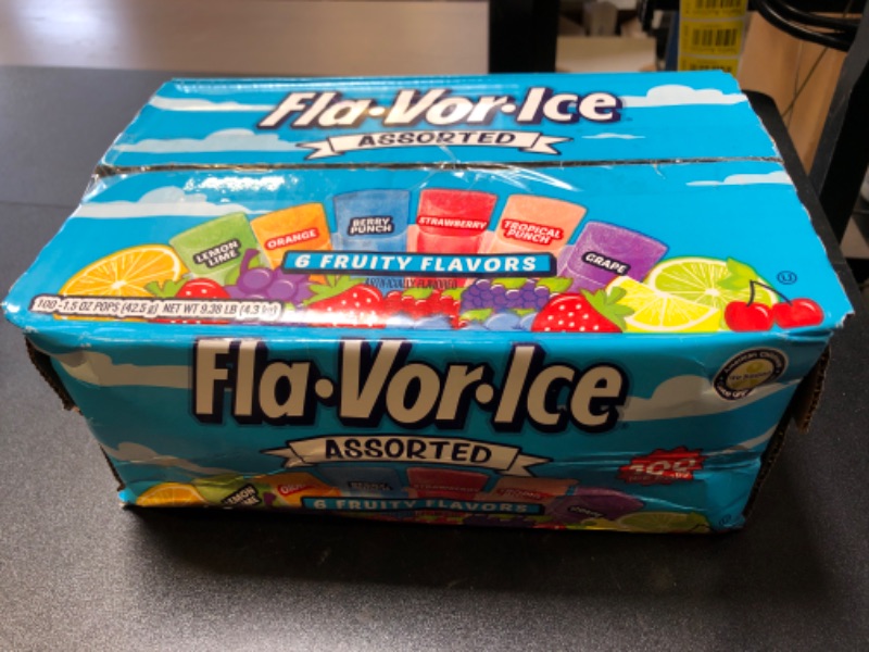 Photo 2 of Fla-Vor-Ice Popsicle Variety Pack of 1.5 Oz Freezer Bars, Assorted Flavors, 100 Count BEST BY 12/2025