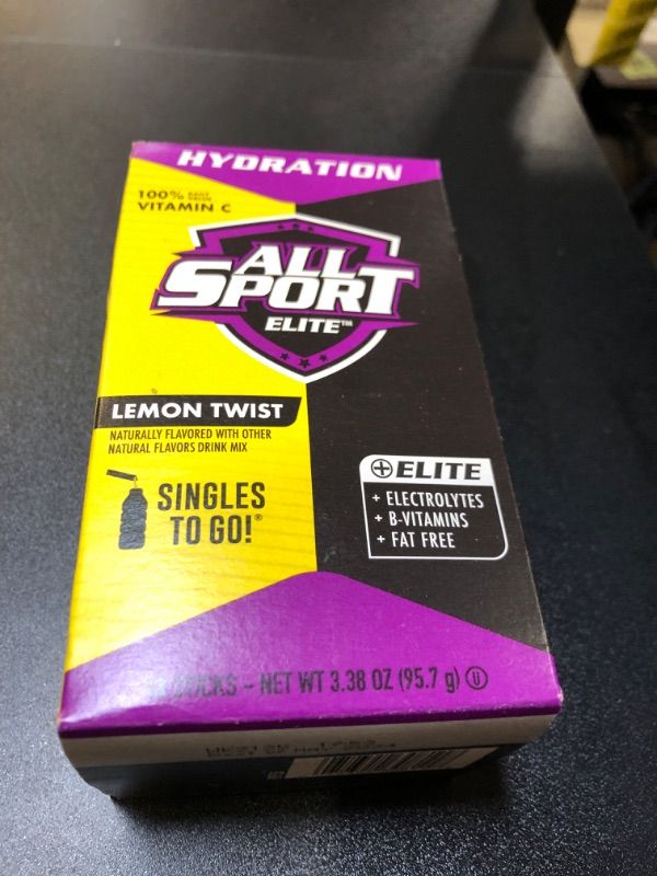 Photo 2 of All Sport ELITE - Electrolyte Hydration Performance - Lemon Twist - Singles To Go Powder Packets (10 Sticks) BEST BY 5/2024