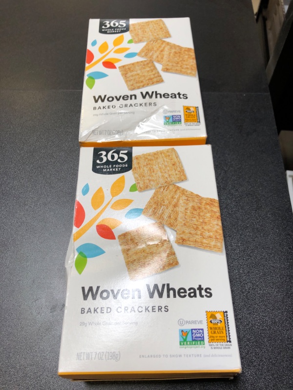 Photo 2 of 365 by Whole Foods Market, Woven Wheat Crackers, 7 Ounce wheat 7 Ounce (Pack of 2) BEST BY 6/24/2024