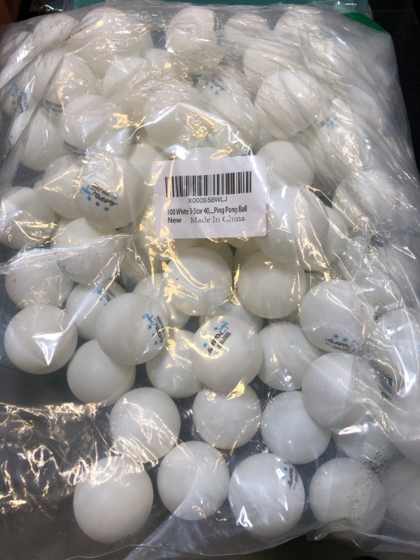 Photo 2 of MAPOL 100 Pack White 3-Star Table Tennis Balls Advanced Training Ping Pong Ball
