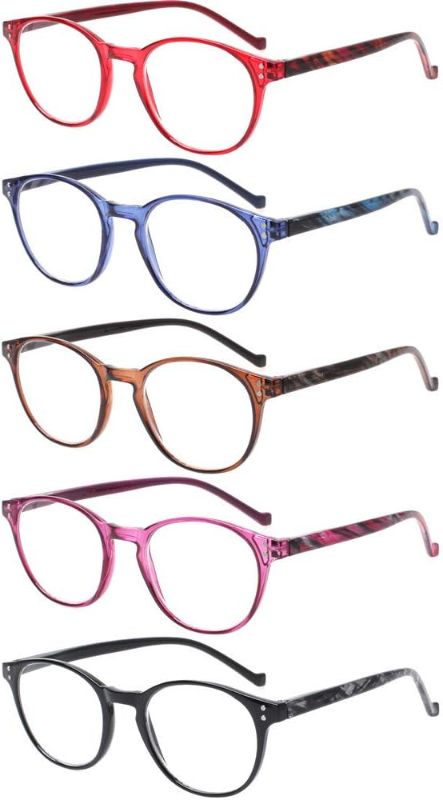 Photo 1 of NORPERWIS 5 Pairs Reading Glasses - Standard Fit Spring Hinge Readers Glasses for Men and Women
