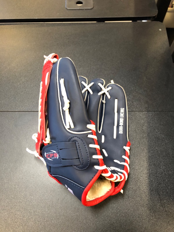 Photo 2 of Franklin Sports Field Master USA Series 12.0 Baseball Glove - Left Handed Thrower Blue/Red
