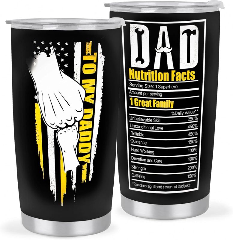 Photo 1 of Jucham Gifts For Dad, Birthday Gifts for Dad from Daughter Son, To My Dad 20oz Stainless Steel American Flag Tumbler For Men, Funny Cool Gifts for Dad on Birthday Fathers Day
